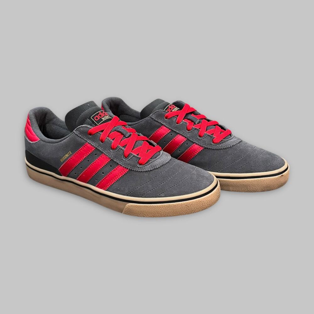 Adidas Busenitz Vulc II Gray & Red Men’s Skate Shoes - Size 12